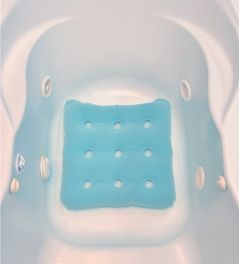 Badewannen Sitzkissen, aufblasbar, mit Saugnäpfen, 38 x 40 x 7,5 cm, faltbar