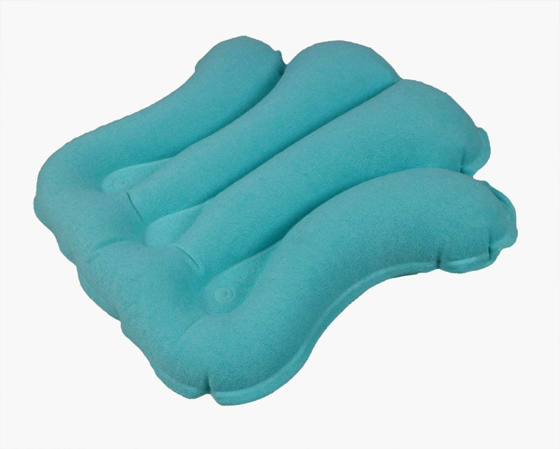 Aufblasbares Kopf-und Nackenkissen mit Saugnäpfen für die Badewanne, Tiffany blau